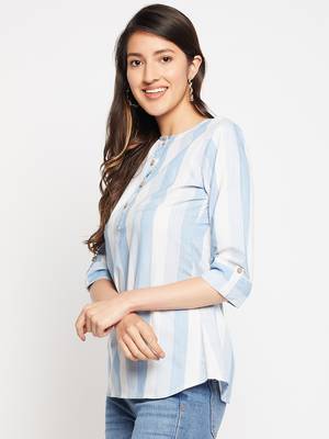 Blue printed cotton tunics 3