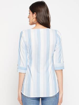 Blue printed cotton tunics 4