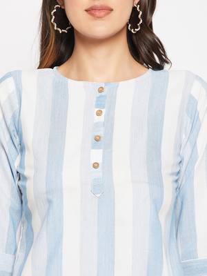 Blue printed cotton tunics 5