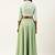 Ethnovog Ready To Wear Green Embroidered Collar Neck Blouse N Skirt Set