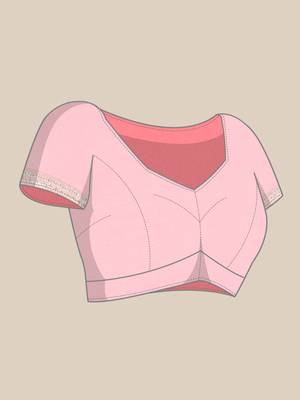 Kasee Fancy Pink Satin Plain Saree With Sequence Border 5