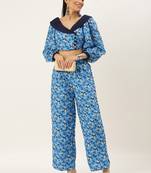 Ethnovog Ready To Wear Blue Muslin Co ords Set