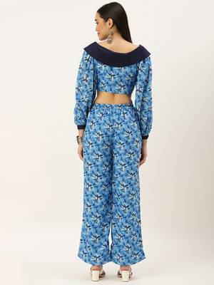 Ethnovog Ready To Wear Blue Muslin Co ords Set 2