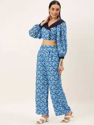 Ethnovog Ready To Wear Blue Muslin Co ords Set 3