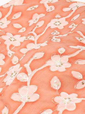 Ethnovog Ready To Wear Peach Embroidered Georgette Gharara Suit 4