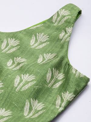 Ethnovog Ready To Wear Green Art Silk Digital Printed Co Ords Set 4
