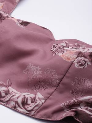 Ethnovog Ready To Wear Mauve Organza Digital Printed Co ords Set 4