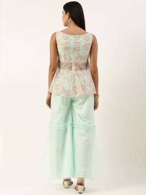 Ethnovog Ready To Wear Multicolored Organza Gharara Set 2