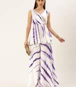 Ethnovog Ready To Wear White Tie N Dye Indo Western Co Ords Set