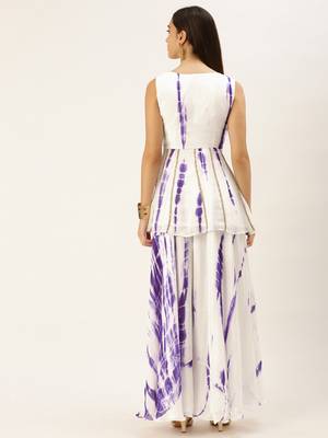 Ethnovog Ready To Wear White Tie N Dye Indo Western Co Ords Set 2