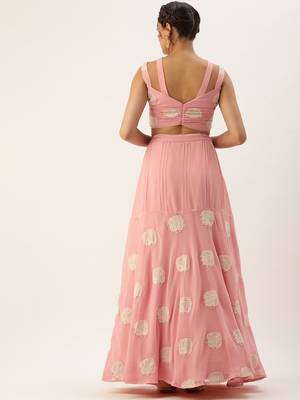 Ethnovog Ready To Wear Pink Georgette Embroidered Co ord Set 2