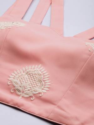 Ethnovog Ready To Wear Pink Georgette Embroidered Co ord Set 4