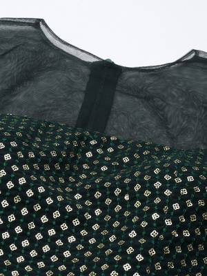 Ethnovog Ready To Wear Green Georgette Sequins Wide Leg Pant Set 4