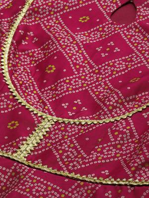 Ethnovog Ready To Wear Pink Art Silk Digital Fabric Kruta Set 4