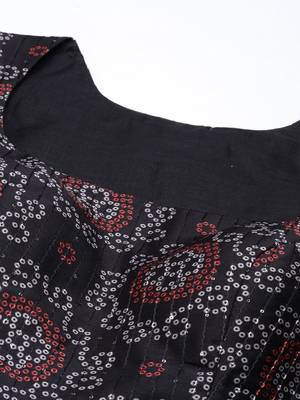 Ethnovog Ready To Wear Black Art Silk Digital Print Dhoti Pant Set 4