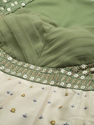 Ethnovog Ready To Wear Green Printed Kali N Embroidered Anarkali Suit 4