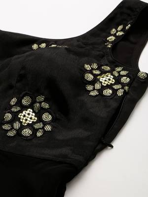 Ethnovog Ready To Wear Black Chinon Embroidered N Sequins Gharara Set 4