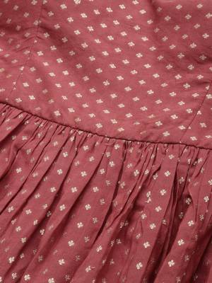 Ethnovog Ready To Wear Maroon Nylon Jacquard Gharara Set 4