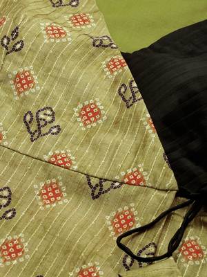 Ethnovog Ready To Wear Black N Green Printed Art Silk Anarkali Set 4