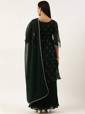 Ethnovog Ready To Wear Green Embroidered Salwar Set 2