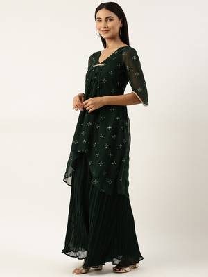 Ethnovog Ready To Wear Green Embroidered Salwar Set 3