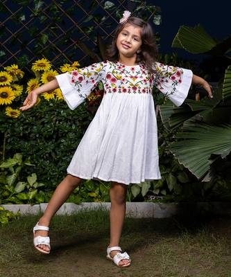 Multicolor Floral Vines Embroidery Dress 1