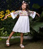 Multicolor Floral Vines Embroidery Dress