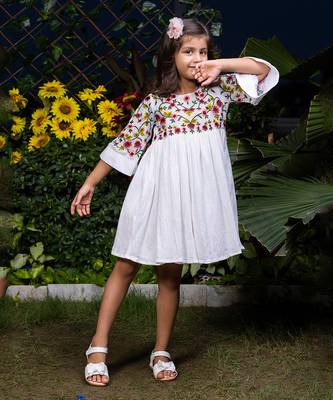 Multicolor Floral Vines Embroidery Dress 2