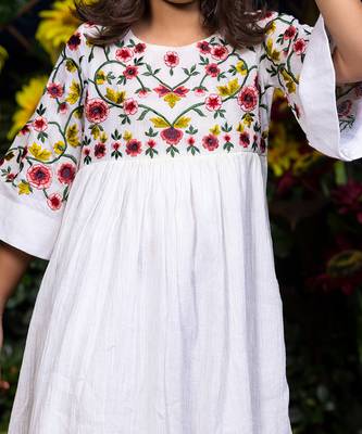 Multicolor Floral Vines Embroidery Dress 5