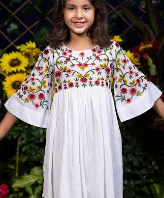 Multicolor Floral Vines Embroidery Dress 6