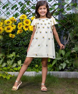 Blue Butterflies Embroidery Dress 1