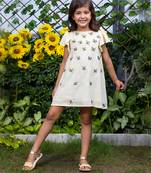 Blue Butterflies Embroidery Dress