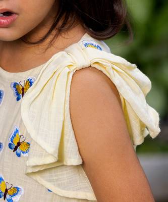 Blue Butterflies Embroidery Dress 4
