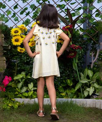 Blue Butterflies Embroidery Dress 5