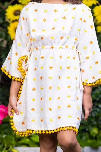 Floral Embroidery Kaftan Dress