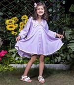 Chelsea Collar Floral Embroidery Lavender Dress