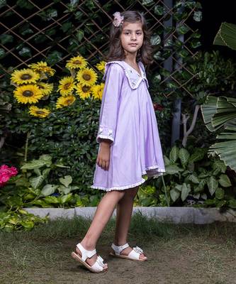 Chelsea Collar Floral Embroidery Lavender Dress 2