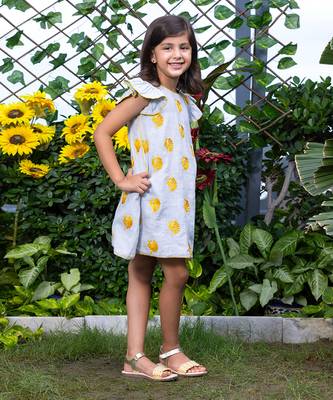 Peacock Motif Embroidery Short Dress 2