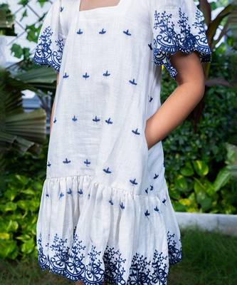 Shifali Embroidery A-Line Tiered Dress 5