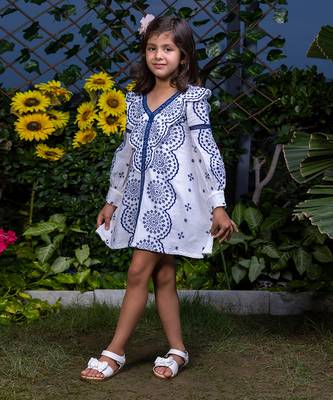 Shifali Blue Floral Embroidery Dress 1