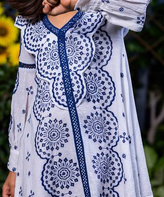 Shifali Blue Floral Embroidery Dress 5