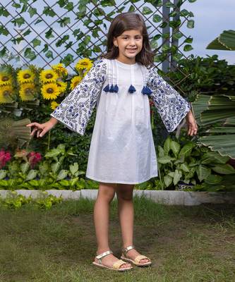 Dense Floral Sleeve Embroidery Dress 2