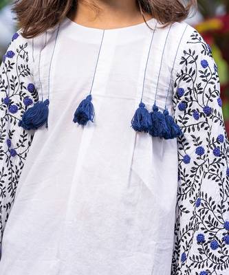 Dense Floral Sleeve Embroidery Dress 5