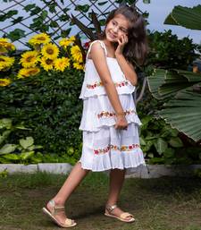 Floral Embroidery Tiered Dress