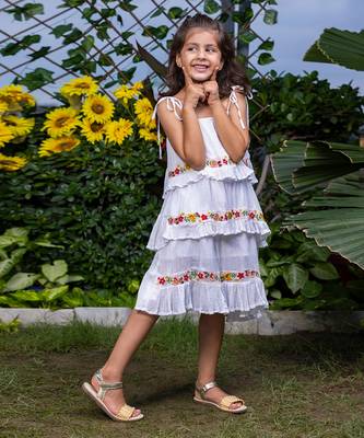 Floral Embroidery Tiered Dress 3