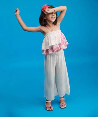 Pink Petals Casual Top and Palazzo Set 2