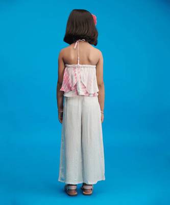 Pink Petals Casual Top and Palazzo Set 5