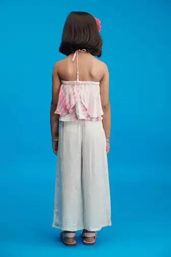 Pink Petals Casual Top and Palazzo Set