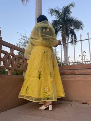 Yellow Handpainted Anarkali Set 5