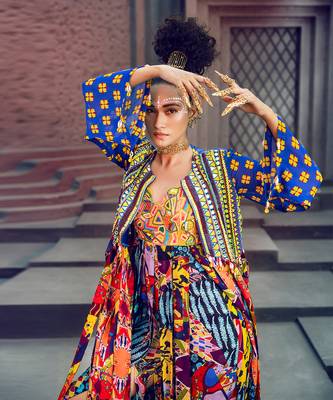 Multicolor embroidered georgette jumpsuits 4